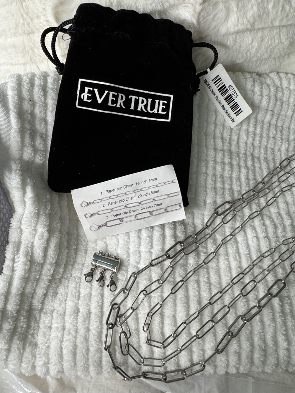 Stainless Paperclip Layered Necklace Set - Stainless Steel. Set of 4. With lock